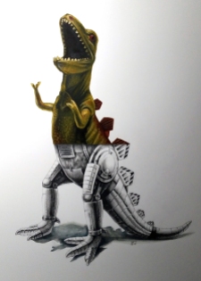 Imperial Stego-Rex graphite and watercolor 12x16